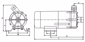 MP系列微型磁力驅動循環泵(安裝尺寸)